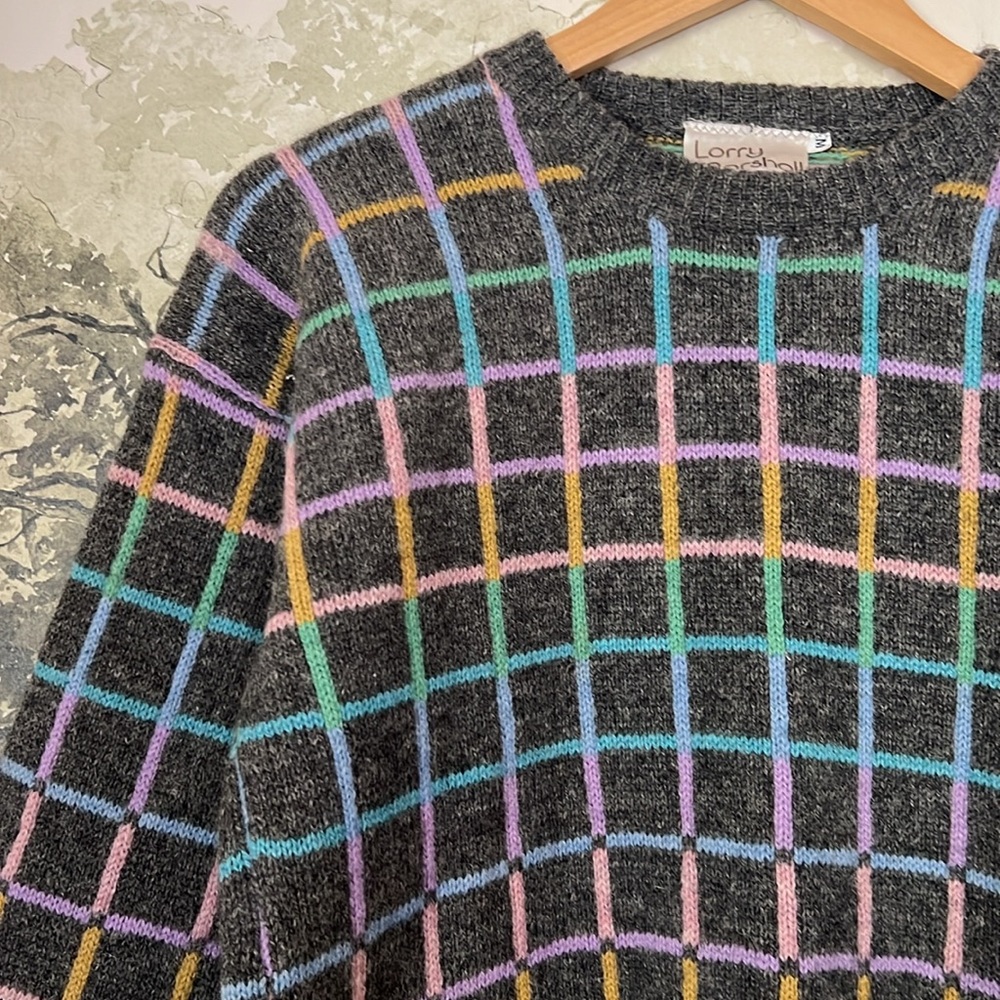 Multicolor Grid Pattern Sweater - Picture 2 of 3